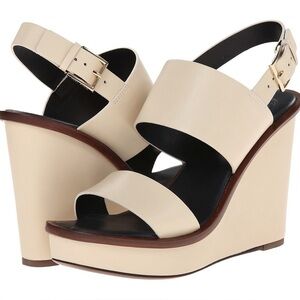 Tory Burch Cream White Wedge Sandals Heels